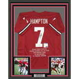 Framed Signed Rodney Hampton 35x39 Georgia Red Stat Jersey PSA COA