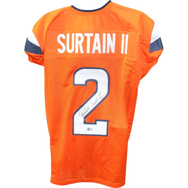 Patrick Surtain Autographed/Signed Pro Style XL Orange Jersey Beckett 49847