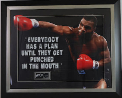 Mike Tyson "Everybody Has a Plan..." Laser Engraved Autographed Photo Framed