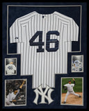 FRAMED SUEDE ANDY PETTITTE AUTOGRAPHED SIGNED NEW YORK YANKEES JERSEY JSA LETTER