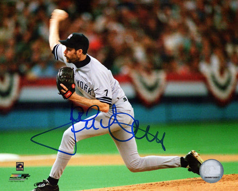 Jack McDowell Signed New York Yankees Pitching 8x10 Photo - (SCHWARTZ COA)