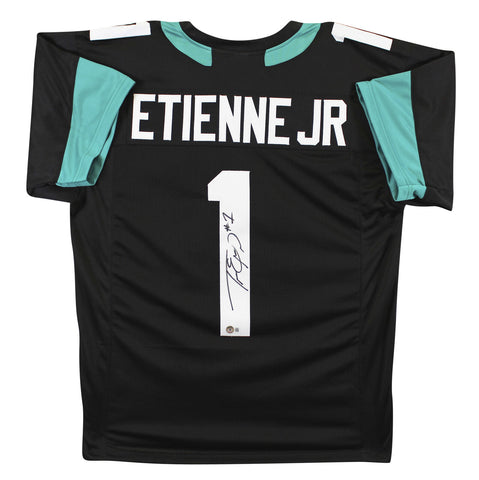 Travis Etienne Authentic Signed Black Pro Style Jersey Autographed BAS Witnessed