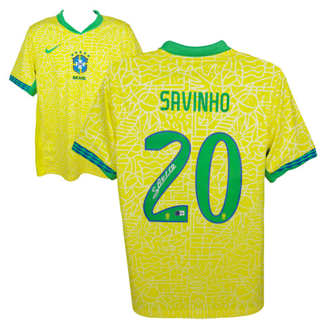 Savinho Signed Brazil FC Home Soccer Jersey #20 with Beckett COA