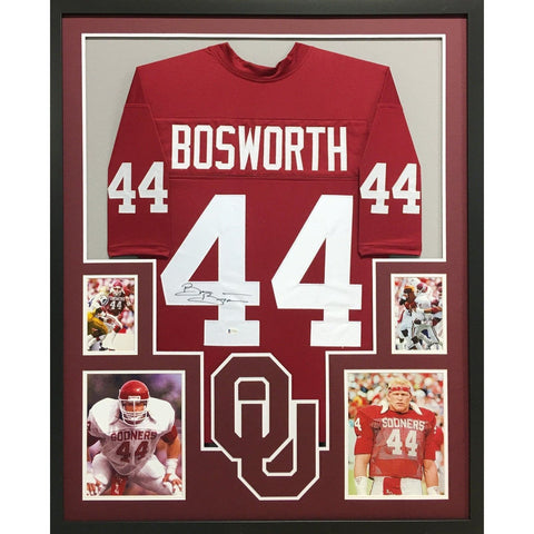 Brian Bosworth Autographed Signed Framed Oklahoma Sooners Jersey BECKETT BAS