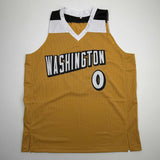 Autographed/Signed Gilbert Arenas Washington Gold Jersey Beckett BAS COA