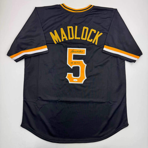 Autographed/Signed Bill Madlock Pittsburgh Black Baseball Jersey JSA COA