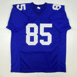 Autographed/Signed DAVID TYREE New York Blue Football Jersey JSA COA Auto