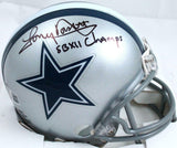 Tony Dorsett Autographed Dallas Cowboys Mini Helmet w/SB Champs- Beckett W Holo