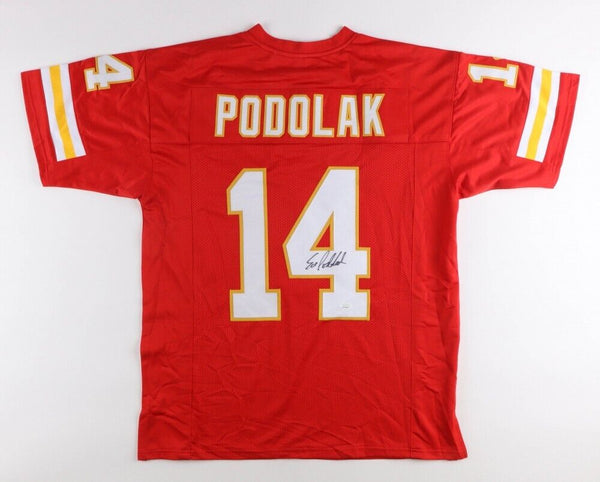 Ed Podolak Signed Kansas City Chiefs Jersey (JSA) Super Bowl IV Running Back