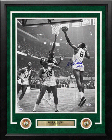 Bill Russell Lay-Up Boston Celtics Autographed Signed 16x20 Framed Photo PSA COA