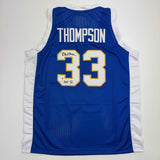 Autographed/Signed David Thompson HOF 96 Denver Blue Basketball Jersey BAS COA