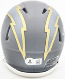 Derwin James Jr. Signed Chargers Slate Gray Speed Mini Helmet Beckett Wit