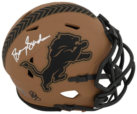 Barry Sanders Signed Lions SALUTE 2023 Riddell Speed Mini Helmet -(SCHWARTZ COA)
