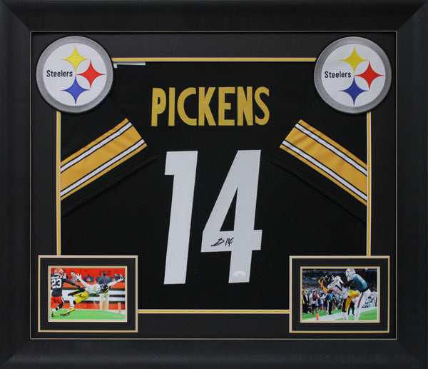 George Pickens Authentic Signed Black Pro Style Framed Jersey Autographed JSA