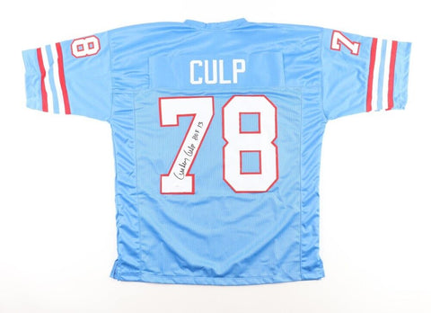 Curley Culp Signed Houston Oilers Jersey Inscribed "HOF 13" (JSA COA) 6xPro Bowl