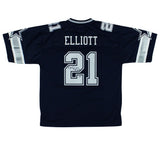 Ezekiel Elliott Signed Dallas Cowboys NFL Pro Cut Large Navy Blue Jersey