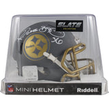 Jerome Bettis Autographed Pittsburgh Steelers Slate Mini Helmet Beckett 49232