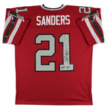 Falcons Deion Sanders "HOF 2011" Signed Red Mitchell & Ness Jersey BAS Witness
