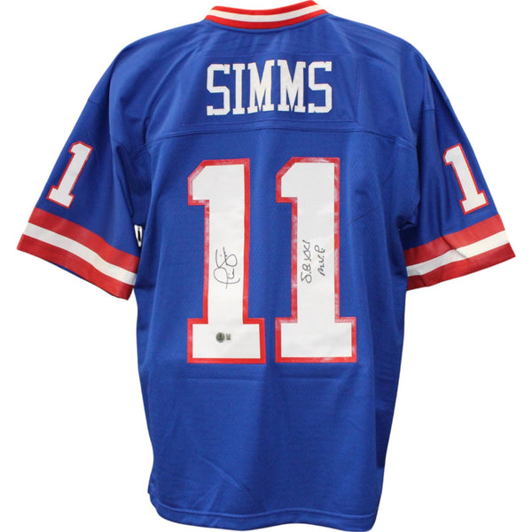 Phil Simms Autographed New York Giants M&N Jersey XL SB MVP Beckett 51166