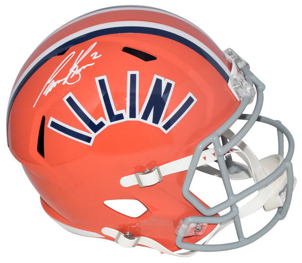 CHASE BROWN AUTOGRAPHED ILLINOIS ILLINI FULL SIZE SPEED HELMET BECKETT