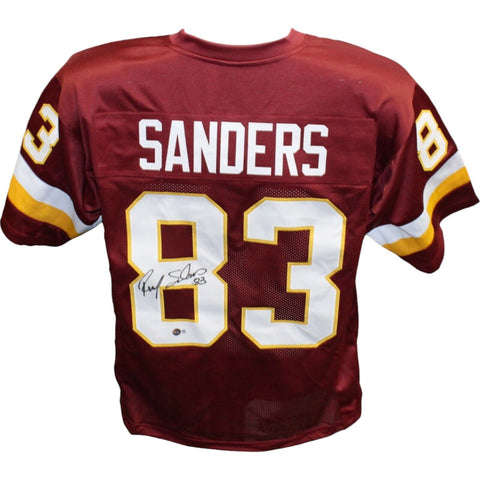 Ricky Sanders Autographed/Signed Pro Style Maroon Jersey Beckett 42803