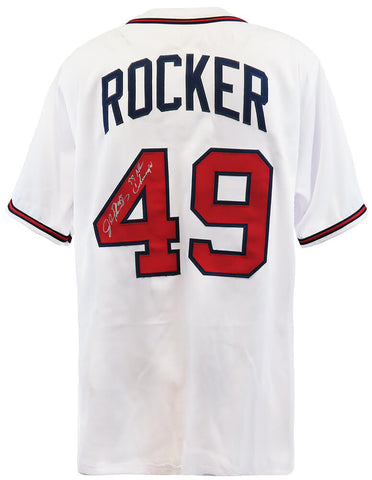 John Rocker (BRAVES) Signed White Custom Baseball Jersey - (SCHWARTZ COA)