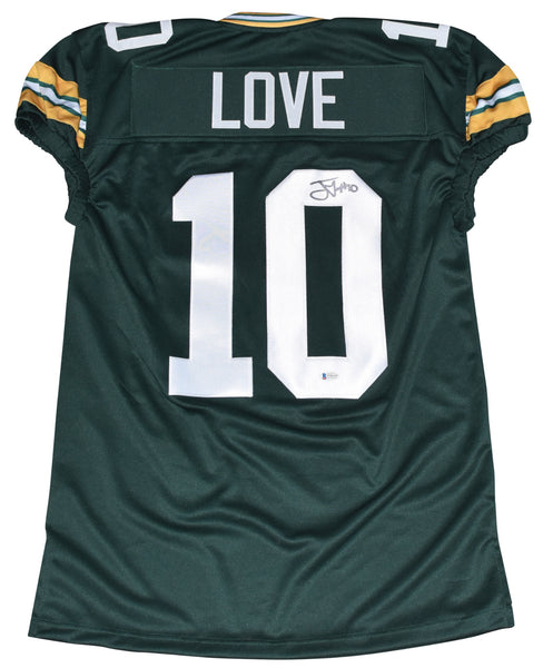 JORDAN LOVE AUTOGRAPHED GREEN BAY PACKERS #10 GAME CUT JERSEY BECKETT
