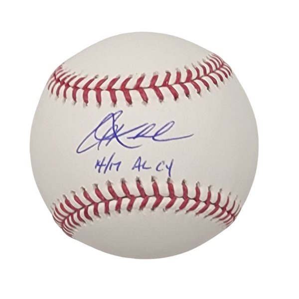 Corey Kluber Autographed Cleveland Indians OMLB Baseball W/ 14/17 AL CY Beckett