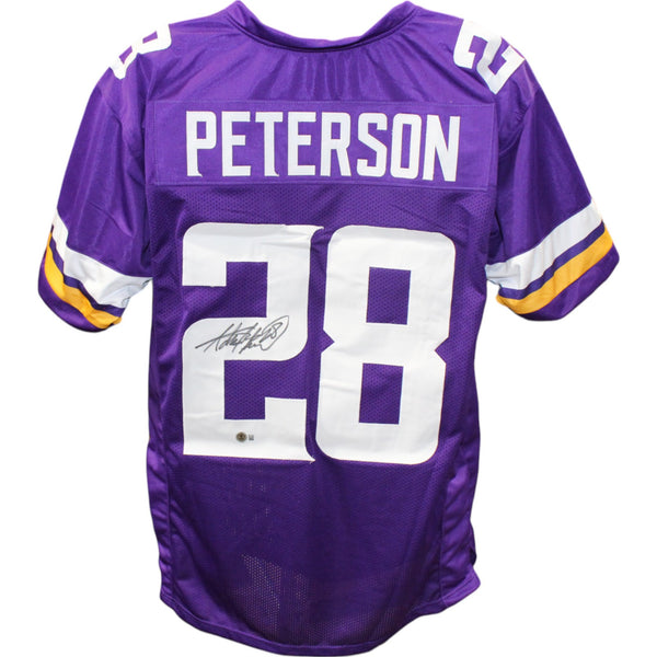 Adrian Peterson Autographed XL Pro Style Purple Jersey Beckett Witness 49287