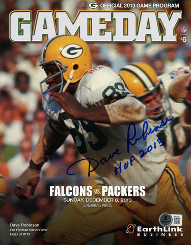 Dave Robinson Signed 12/8/2013 Gameday Magazine HOF Beckett 47476