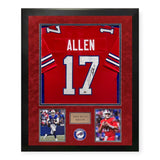 Josh Allen Buffalo Bills Signed Autographed Red Jersey Framed to 32x40 Beckett