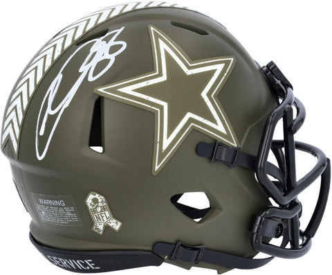 Ceedee Lamb Dallas Cowboys Signed Riddell 2022 Salute To Service Mini Helmet