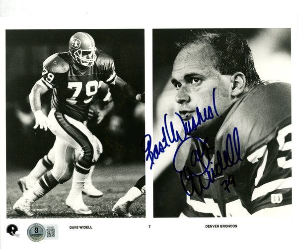 Dave Widell Autographed/Signed Denver Broncos 8x10 Photo Beckett 57731