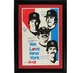 Reggie Jackson, Lou Piniella, Dent, Guidry Signed Framed We Love New York Poster
