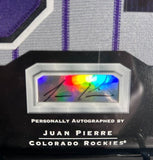 Juan Pierre Autographed Framed Jersey Patch & Card Colorado Rockies COA LE 19/75