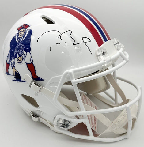 Tom Brady Signed Patriots Riddell Throwback Speed Authentic Helmet Auto Fanatics