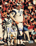 Merlin Olsen Autographed 8x10 Photo Los Angeles Rams Beckett BAS QR #BS12826