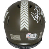 Michael Strahan Signed New York Giants Salute Mini Helmet Beckett 42694