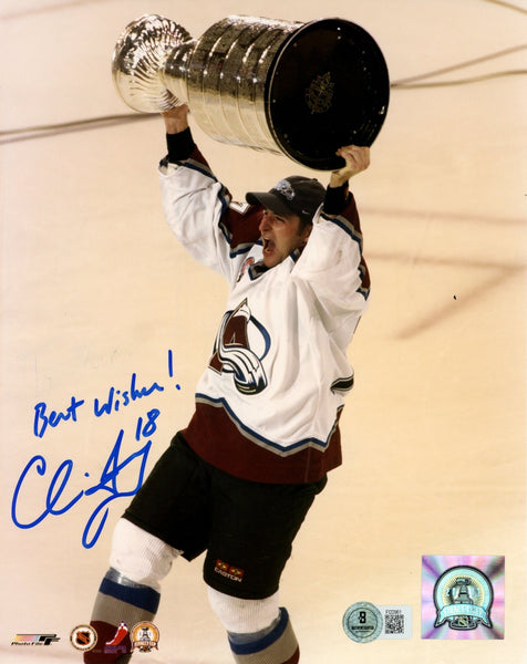 Chris Drury Autographed/Signed Colorado Avalanche 8x10 Photo Beckett 57740