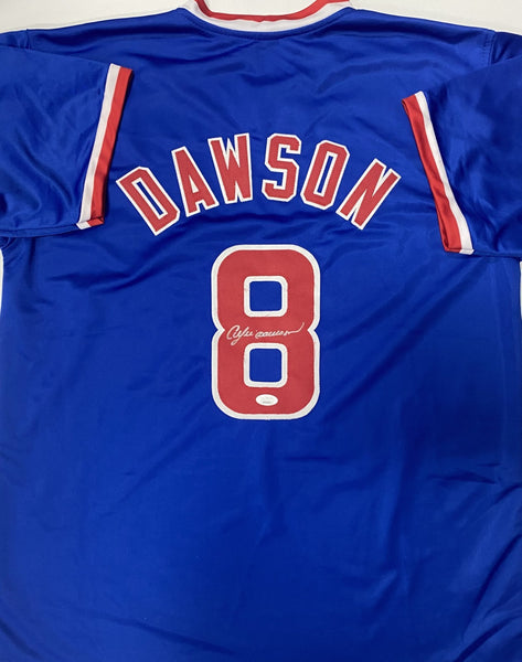 Cubs HOF'er ANDRE DAWSON Signed Custom Replica Blue Chicago Jersey AUTO - JSA