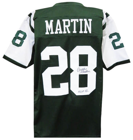 Curtis Martin (Jets) Signed Green Custom Football Jersey w/HOF'12 - SCHWARTZ COA