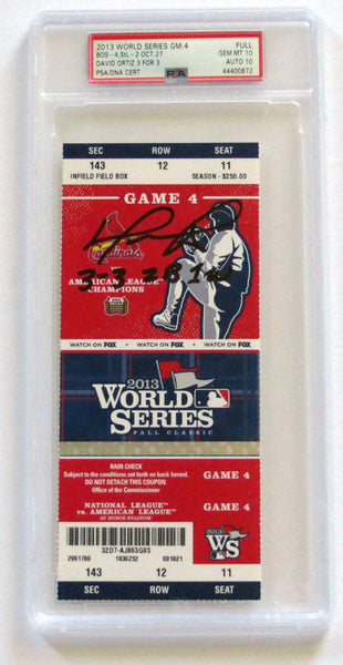 David Ortiz Signed Red Sox 2013 World Series Game 4 Encapsulated Ticket PSA/DNA