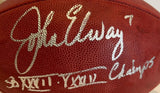 John Elway Autographed/Inscribed SB XXXII & XXXIII "Duke" NFL Football BAS COA