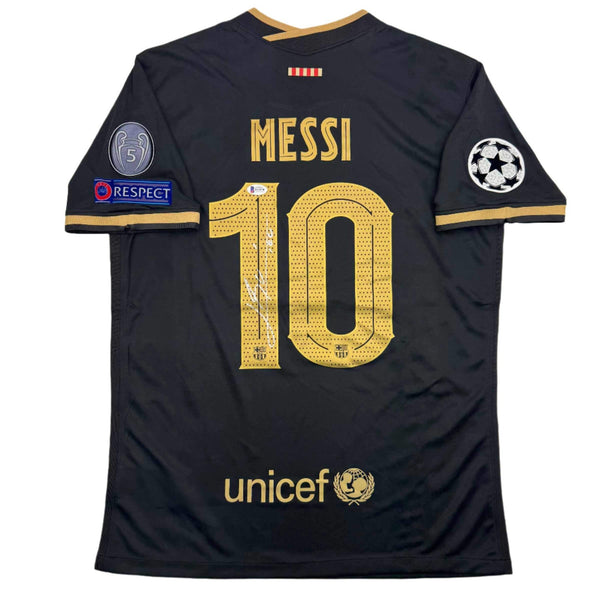 Autographed/Signed Lionel Leo Messi FC Barcelona Black Jersey