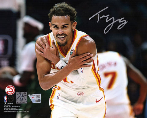 Trae Young Signed Atlanta Hawks Celebration 8x10 Photo - (FANATICS COA)