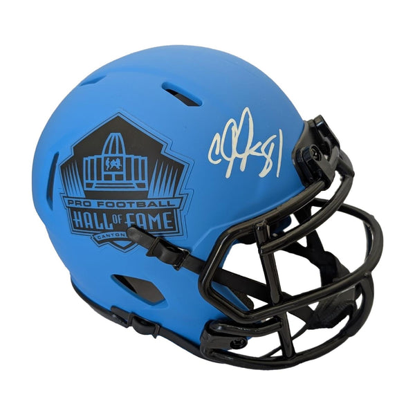 Calvin Johnson Autographed Hall Of Fame Rave Riddell Mini Helmet - Beckett