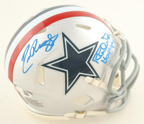 Drew Pearson & Randy White Signed Cowboys Mini Helmet Inscribed "HOF 94" (JSA)