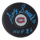 Serge Savard Signed Montreal Canadiens Logo Puck (Beckett) 7xStanley Cup Champ