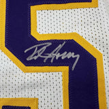 Framed Signed Robert Horry 35x39 Los Angeles LA White Jersey COA