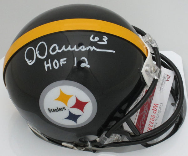 Steelers DERMONTTI DAWSON Signed Mini Helmet AUTO w/ "HOF '12" - JSA